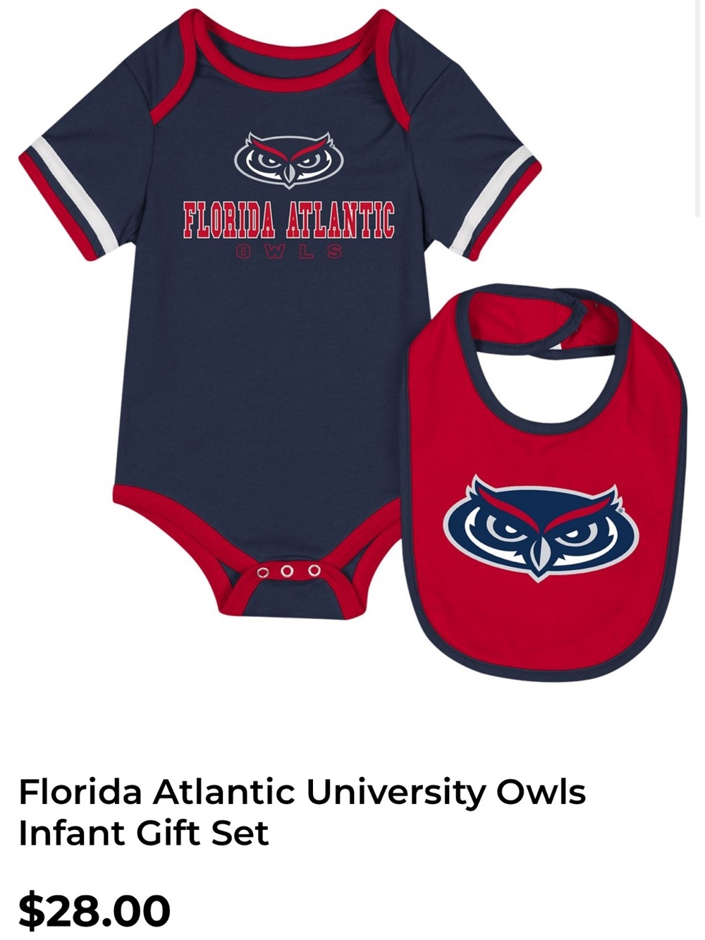 Colosseum Infant Bodysuit & Bib Set - Navy & Red